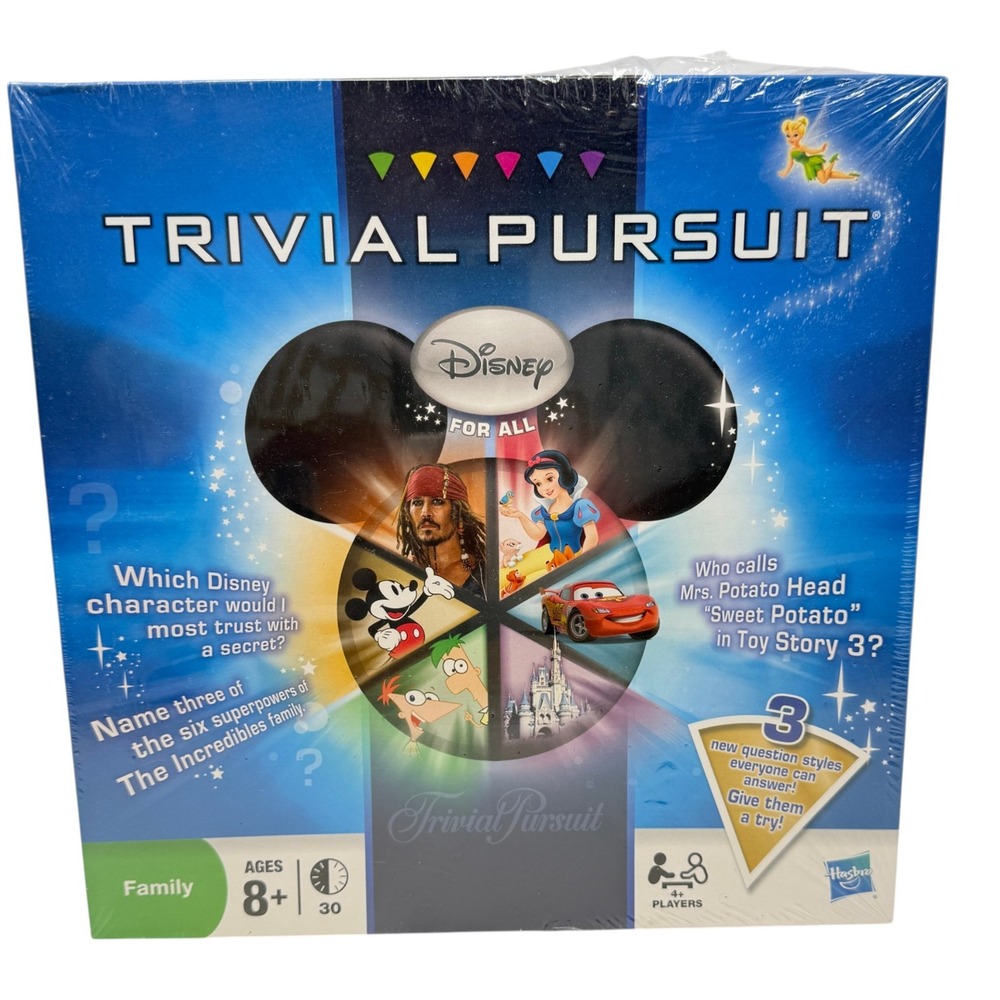 Hasbro Trivial Pursuit Disney For All Family Game OS Blue New Sealed 2011
